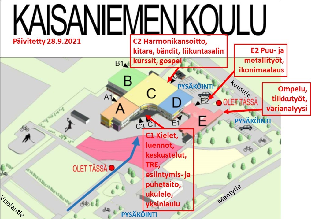 Kaisaniemen koulun uusi kartta - Ylivieskan kaupunki