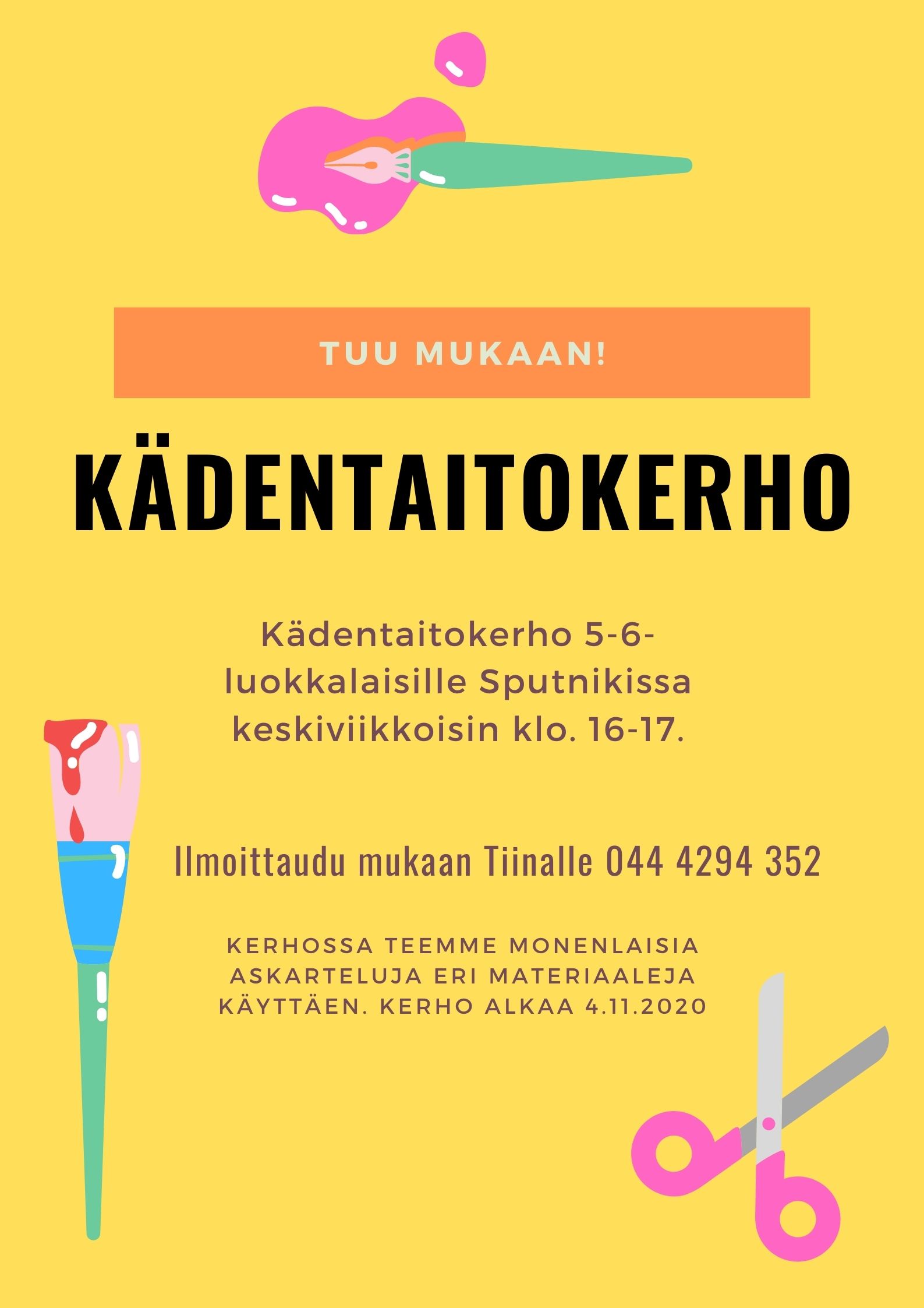5-6. luokkalaisten lasten kädentaitokerho
