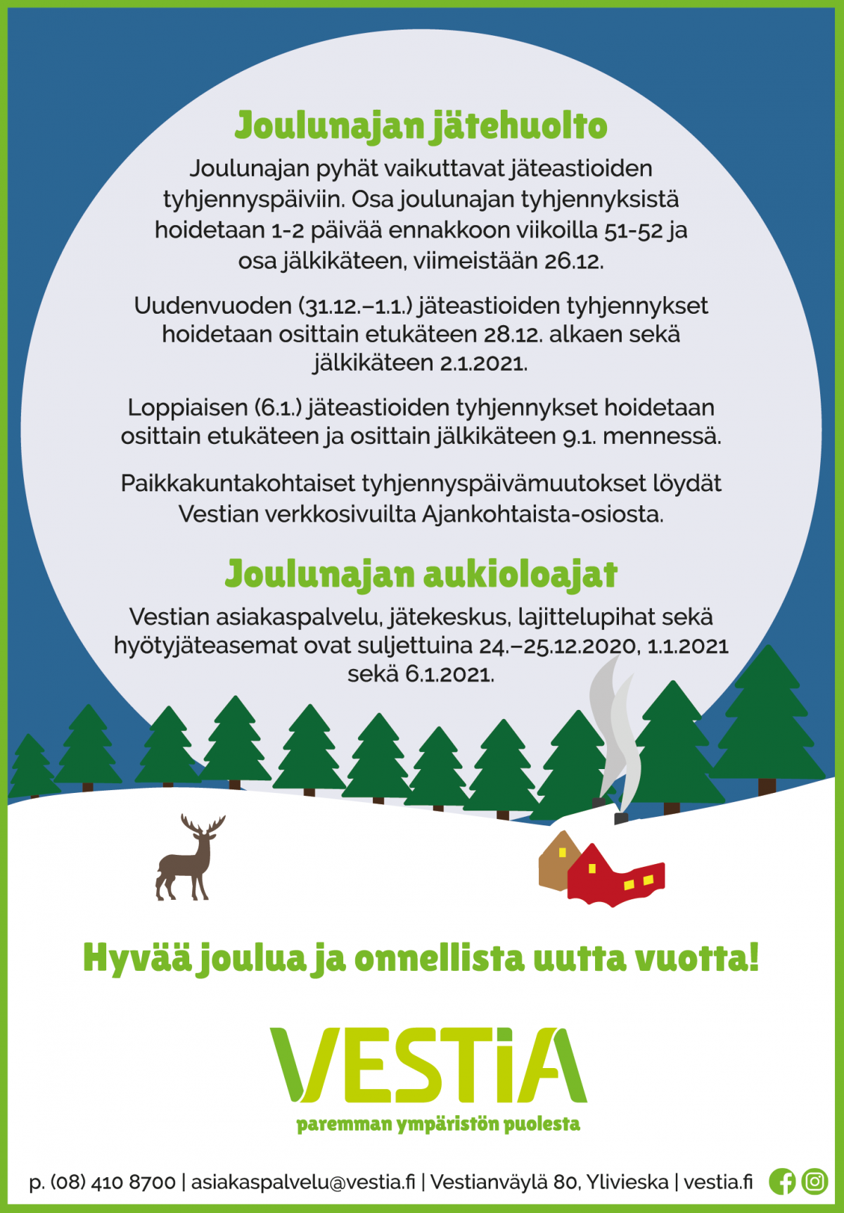 Vestian joulunajan jätehuolto