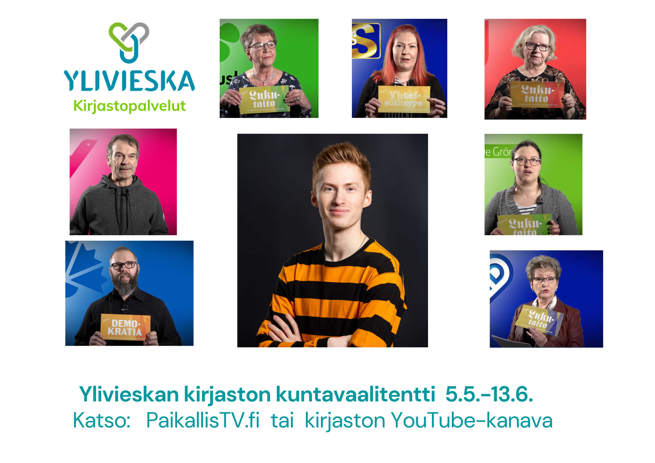 Ylivieskan kirjaston kuntavaalitentti katsottavissa 5.5.-13.6.