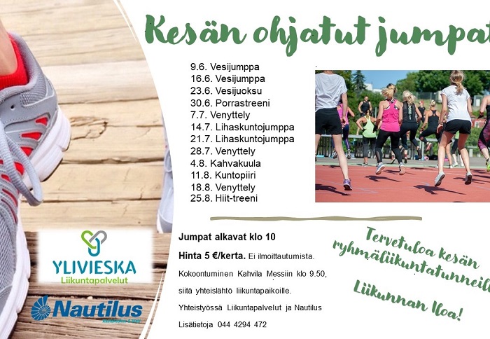 Kesän viimeinen ohjattu jumppa keskiviikkona!
