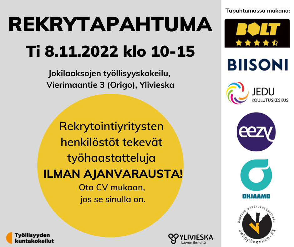 Rekrytapahtuma Ylivieskassa 8.11.2022