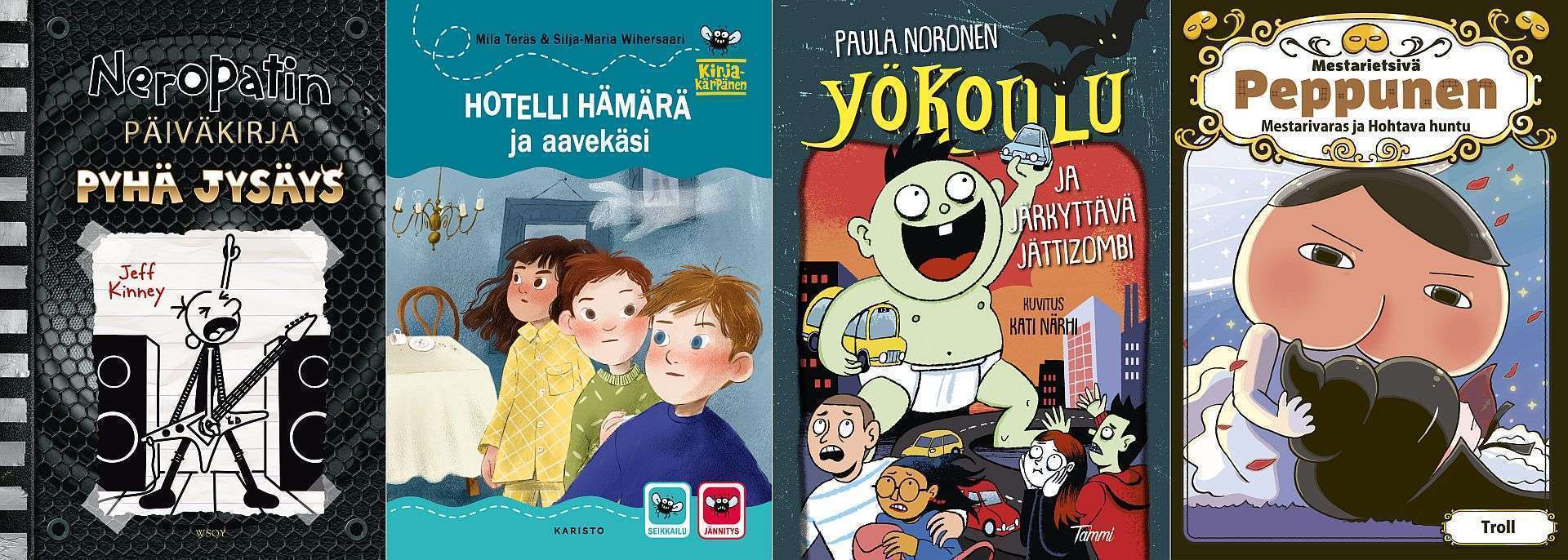 Lasten ja nuorten lainatuimpien kansikuvat.