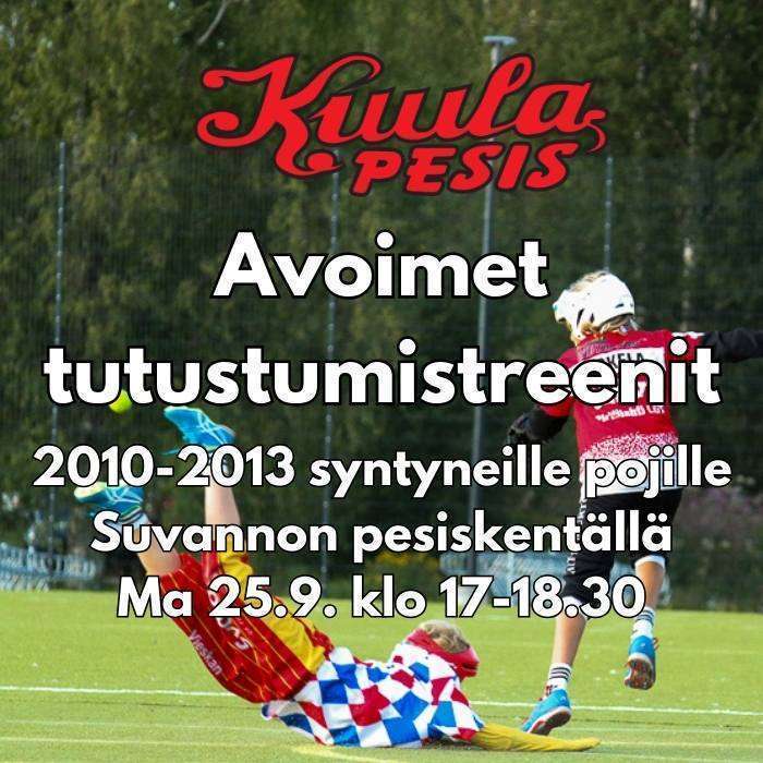 Avoimet pesiksen tutustumistreenit 2010-2013 syntyneille pojille
