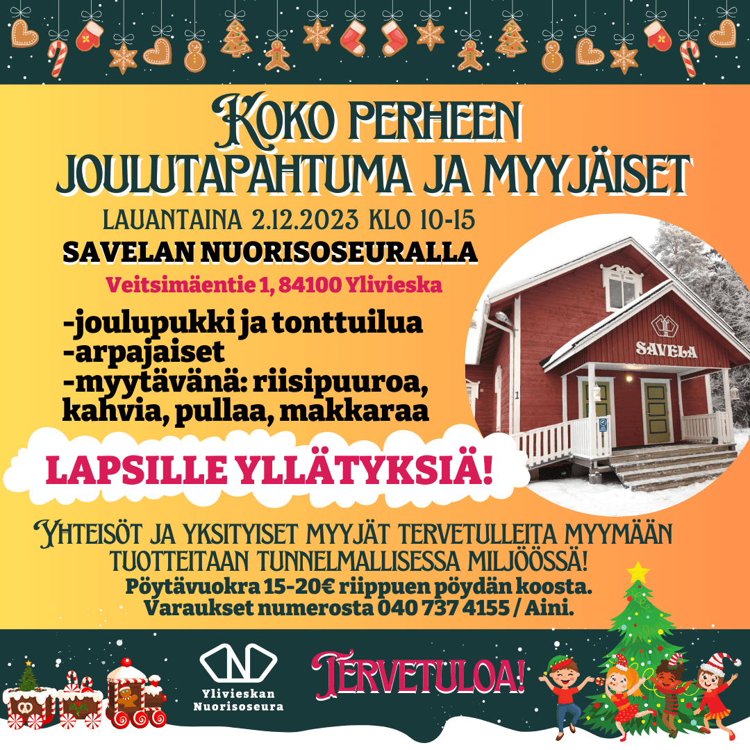 Koko perheen joulutapahtuma ja myyjäiset