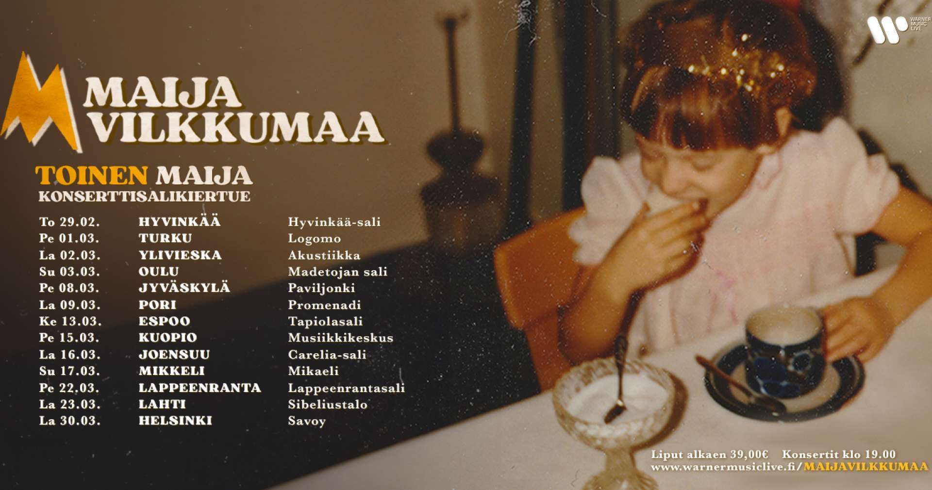 Maija Vilkkumaa - Toinen Maija -konserttisalikiertue