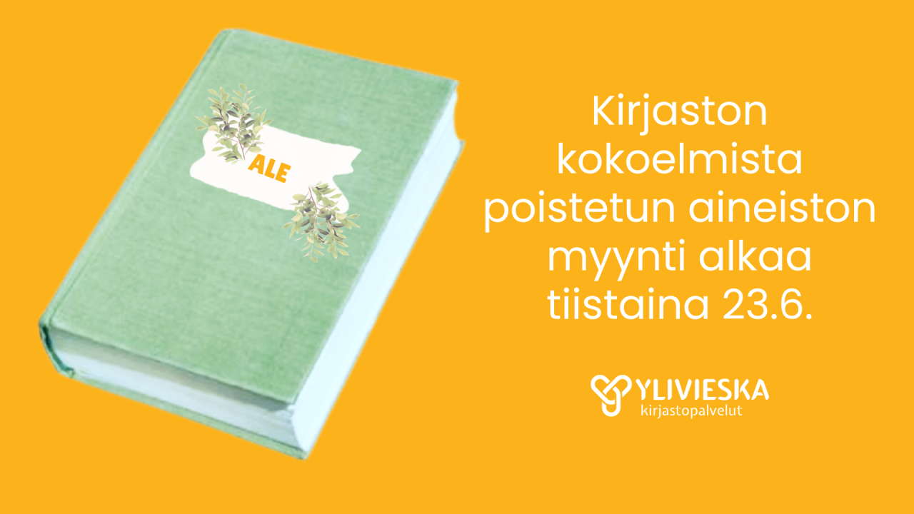 Vaaleanvihreä kirja keltaisella pohjalla